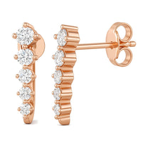 Lia earrings in 14K rose gold with a lab-grown diamond