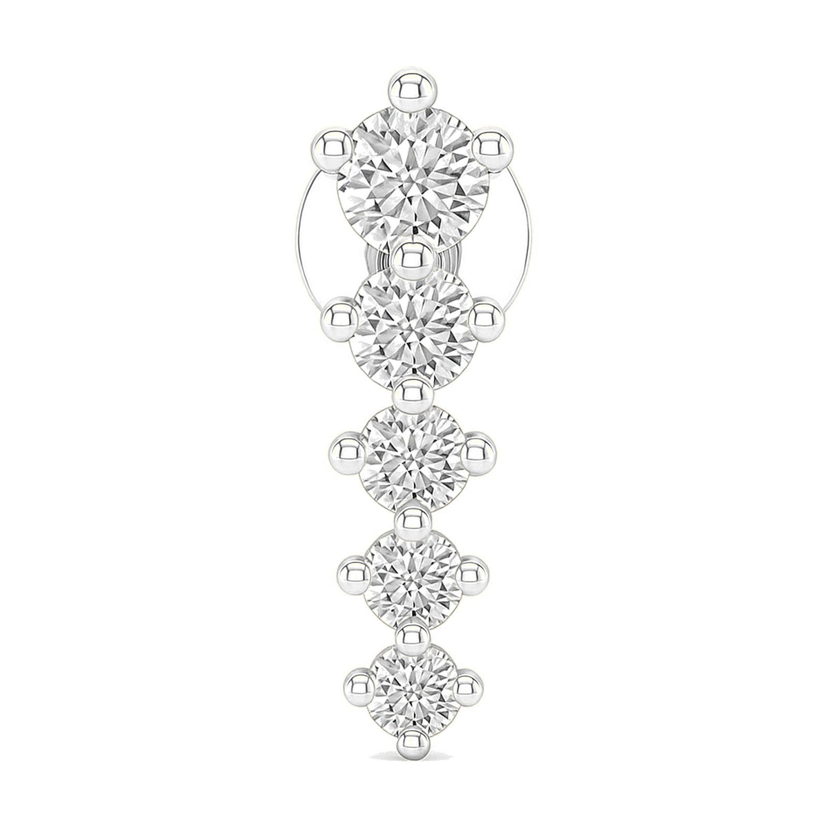 Lia earrings in 14K white gold with a lab-grown diamond