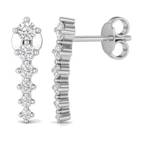 Lia earrings in 14K white gold with a lab-grown diamond