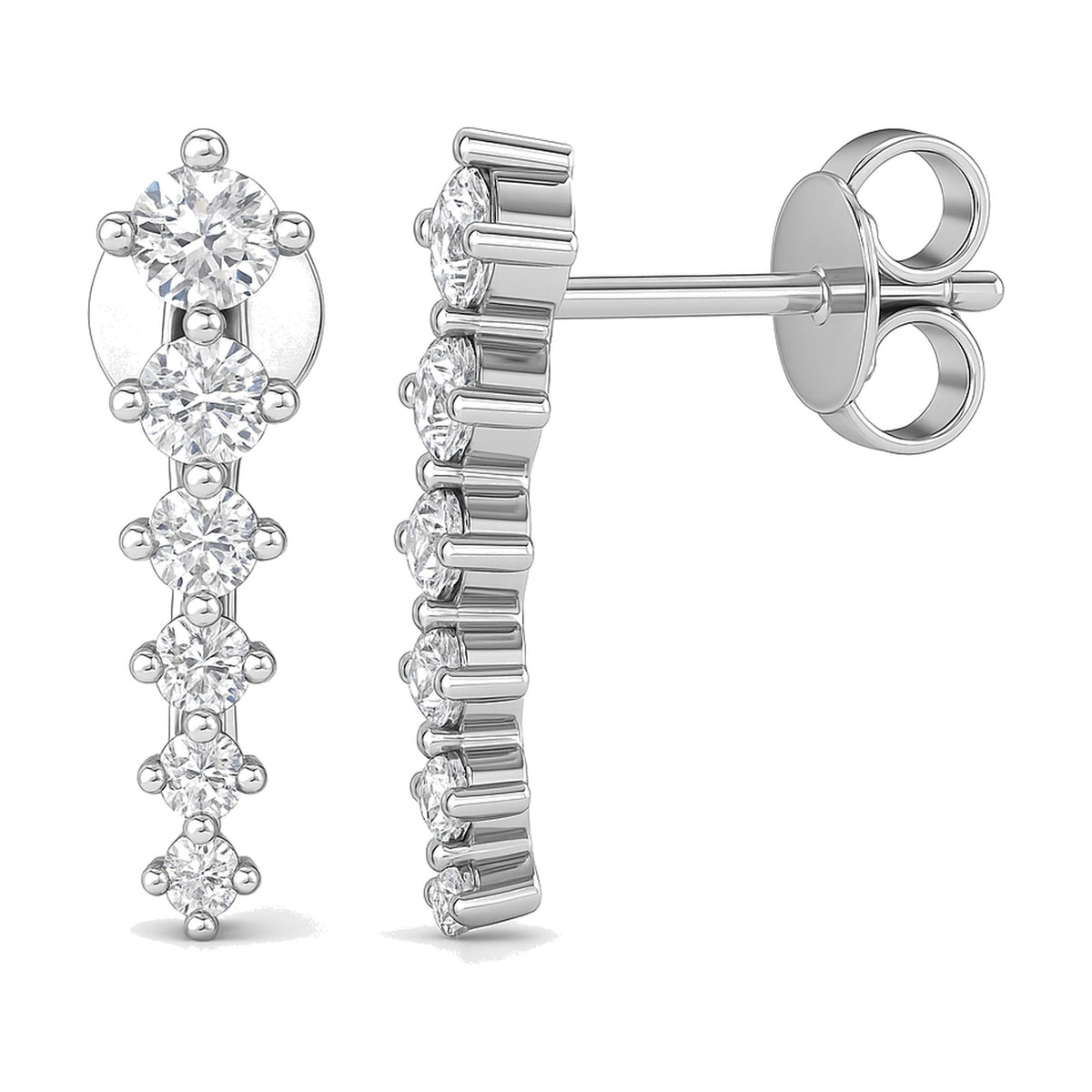 Lia earrings in 14K white gold with a lab-grown diamond