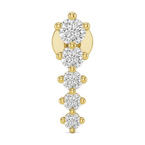 Lia earrings in 14K yellow gold with a lab-grown diamond