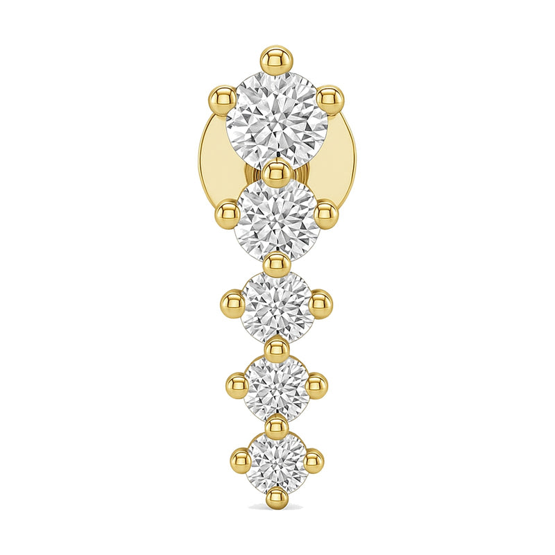Lia earrings in 14K yellow gold with a lab-grown diamond