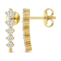 Lia earrings in 14K yellow gold with a lab-grown diamond
