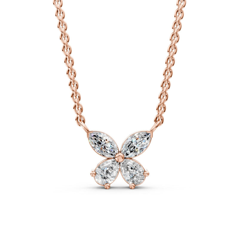 Livia pendant in 14K rose gold with a lab-grown diamond