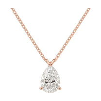 Lorena pendant in 14K rose gold with a pear-cut lab-grown diamond