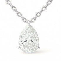 Lorena pendant in 14K white gold with a pear-cut lab-grown diamond