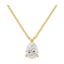 Lorena pendant in 14K yellow gold with a pear-cut lab-grown diamond