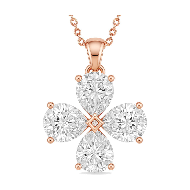 Lucia pendant in 14K rose gold with a pear-cut lab-grown diamond
