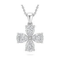 Lucia pendant in 14K white gold with a pear-cut lab-grown diamond