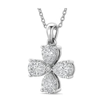 Lucia pendant in 14K white gold with a pear-cut lab-grown diamond