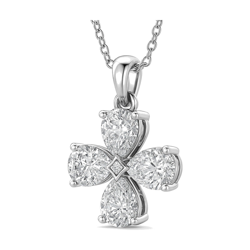 Lucia pendant in 14K white gold with a pear-cut lab-grown diamond