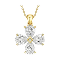 Lucia pendant in 14K yellow gold with a pear-cut lab-grown diamond