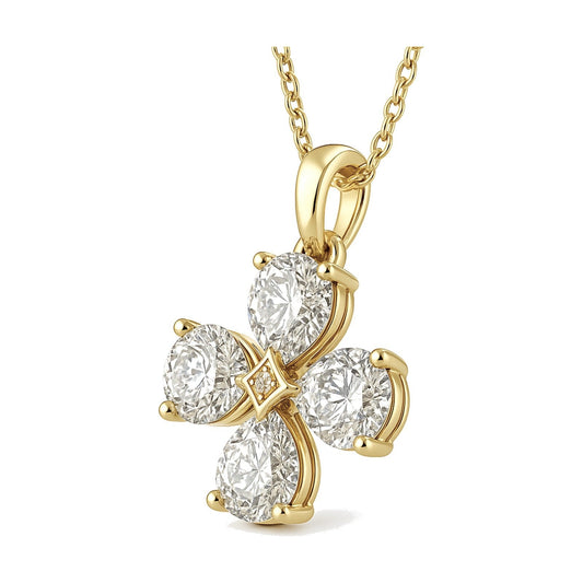 Lucia pendant in 14K yellow gold with a pear-cut lab-grown diamond