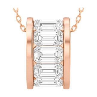 Lydia pendant in 14K rose gold with a lab-grown diamond