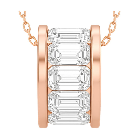 Lydia pendant in 14K rose gold with a lab-grown diamond