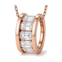 Lydia pendant in 14K rose gold with a lab-grown diamond