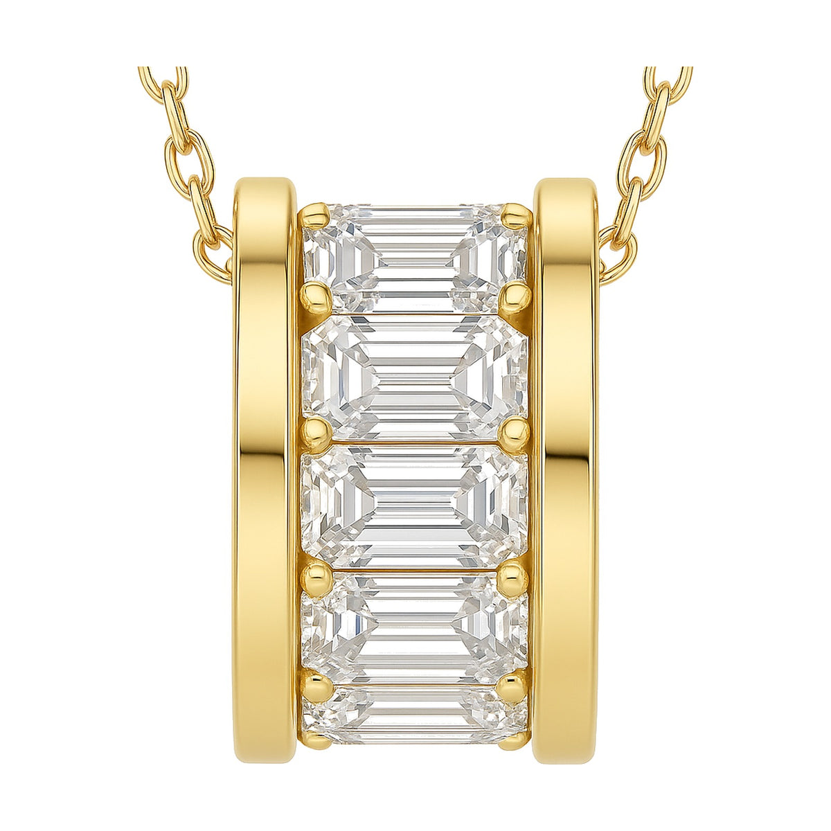 Lydia pendant in 14K yellow gold with a lab-grown diamond