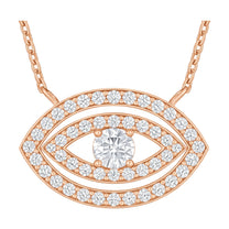 Maia pendant in 14K rose gold with a round-cut lab-grown diamond