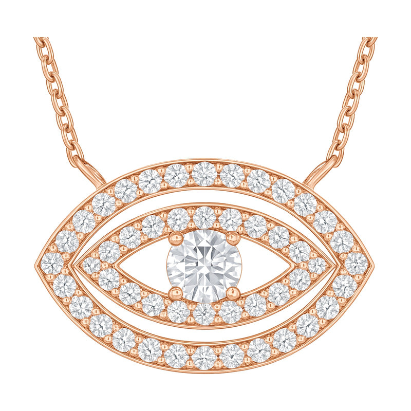 Maia pendant in 14K rose gold with a round-cut lab-grown diamond