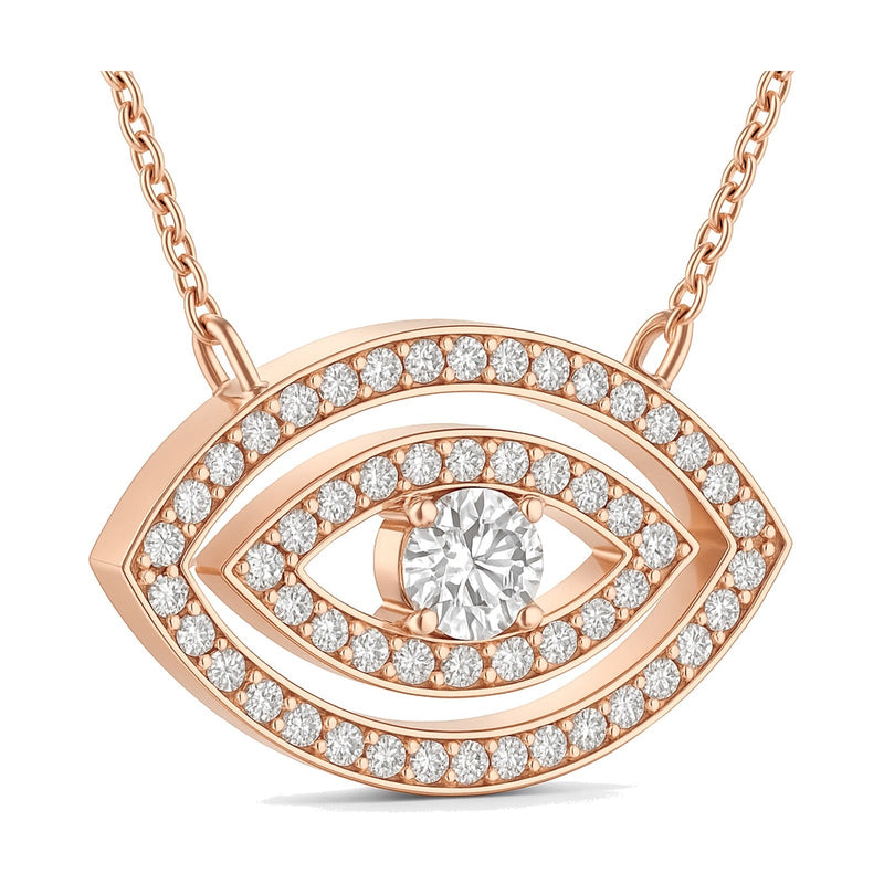 Maia pendant in 14K rose gold with a round-cut lab-grown diamond