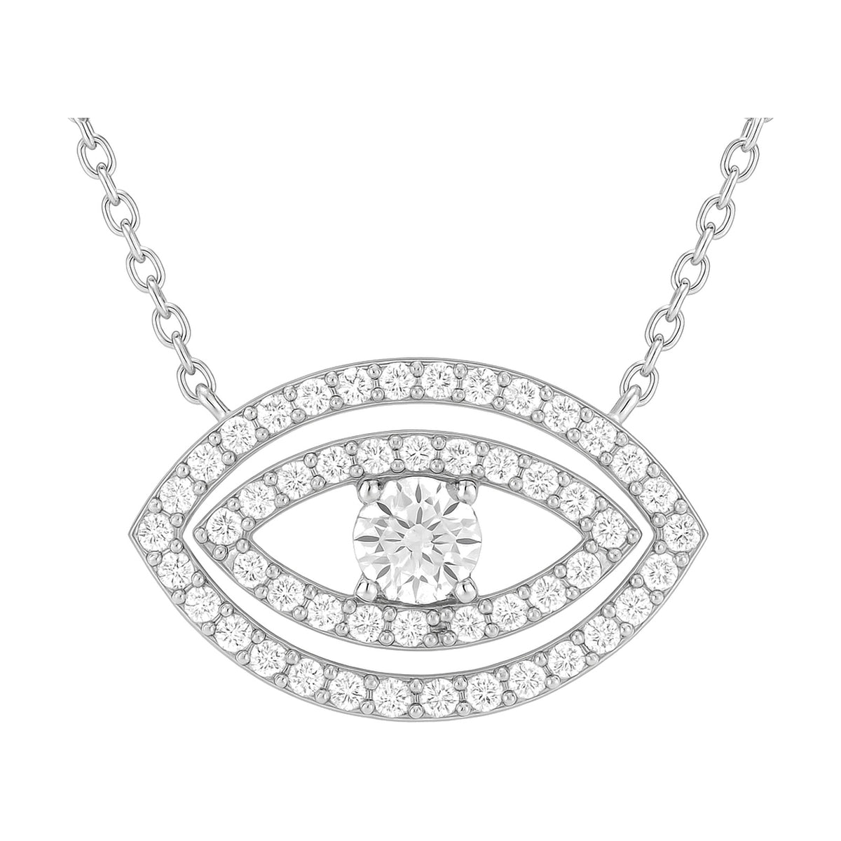 Maia pendant in 14K white gold with a round-cut lab-grown diamond