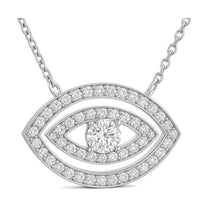 Maia pendant in 14K white gold with a round-cut lab-grown diamond