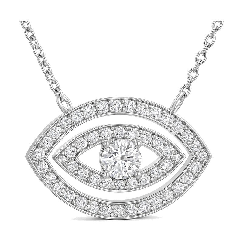 Maia pendant in 14K white gold with a round-cut lab-grown diamond