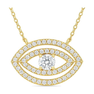 Maia pendant in 14K yellow gold with a round-cut lab-grown diamond