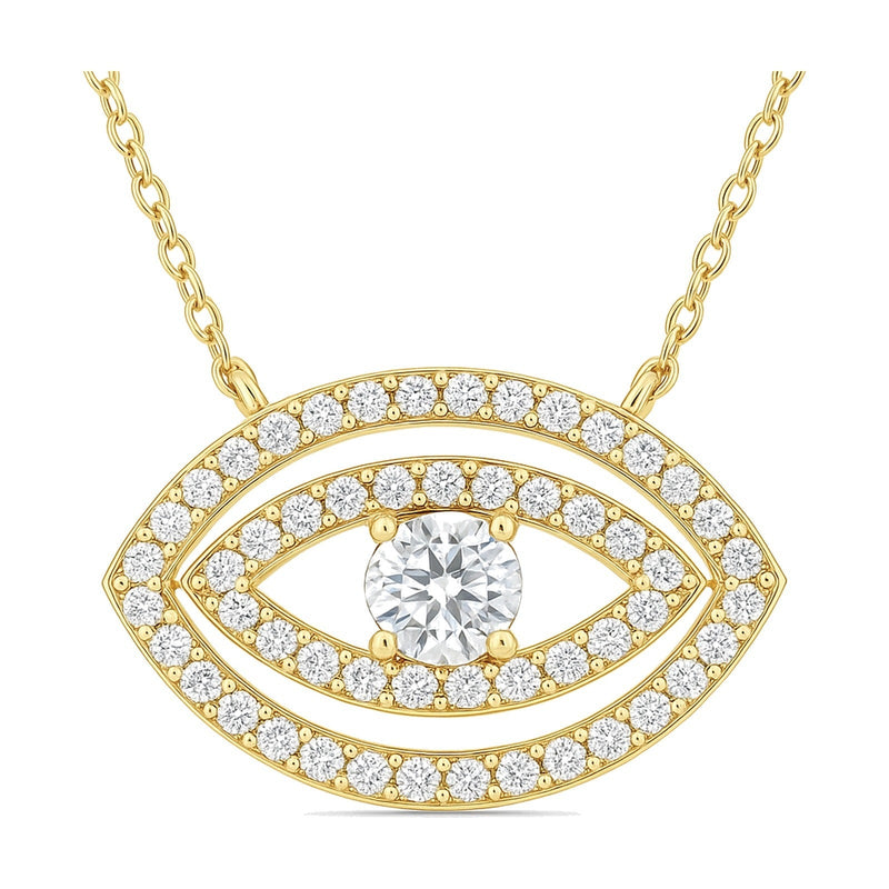 Maia pendant in 14K yellow gold with a round-cut lab-grown diamond