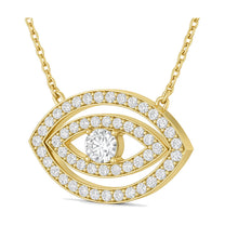Maia pendant in 14K yellow gold with a round-cut lab-grown diamond