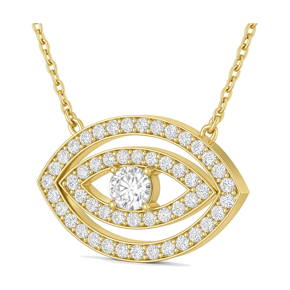 Maia pendant in 14K yellow gold with a round-cut lab-grown diamond