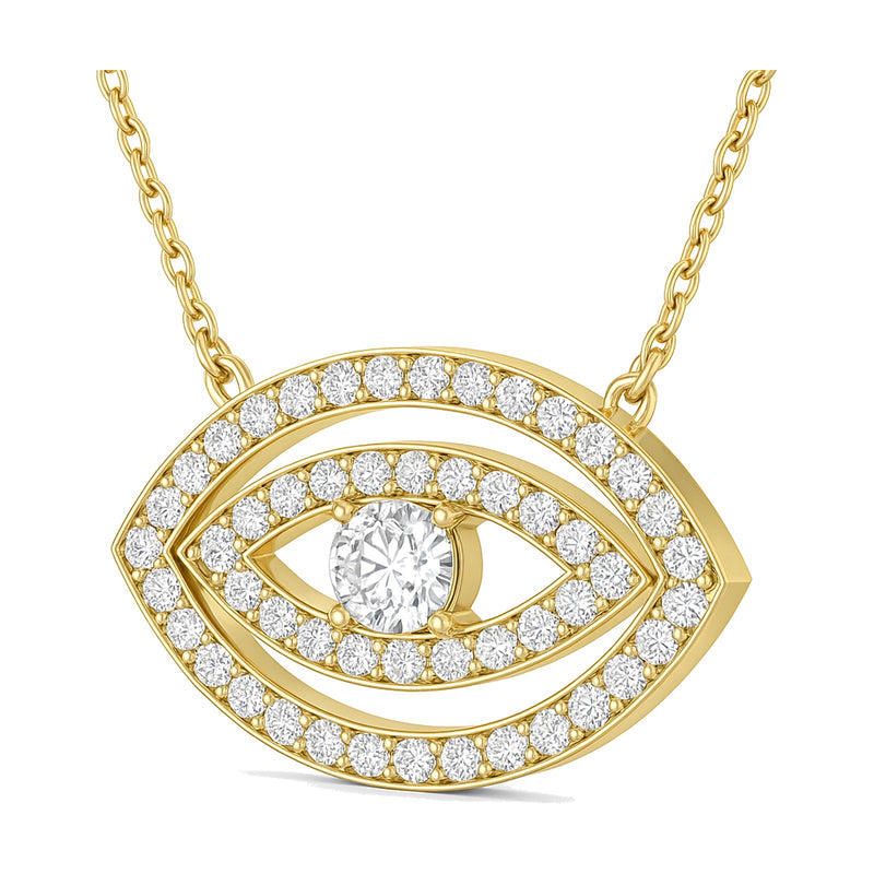 Maia pendant in 14K yellow gold with a round-cut lab-grown diamond