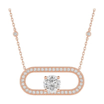 Margot pendant in 14K rose gold with a round-cut lab-grown diamond