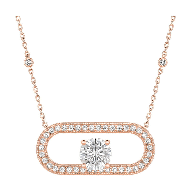 Margot pendant in 14K rose gold with a round-cut lab-grown diamond