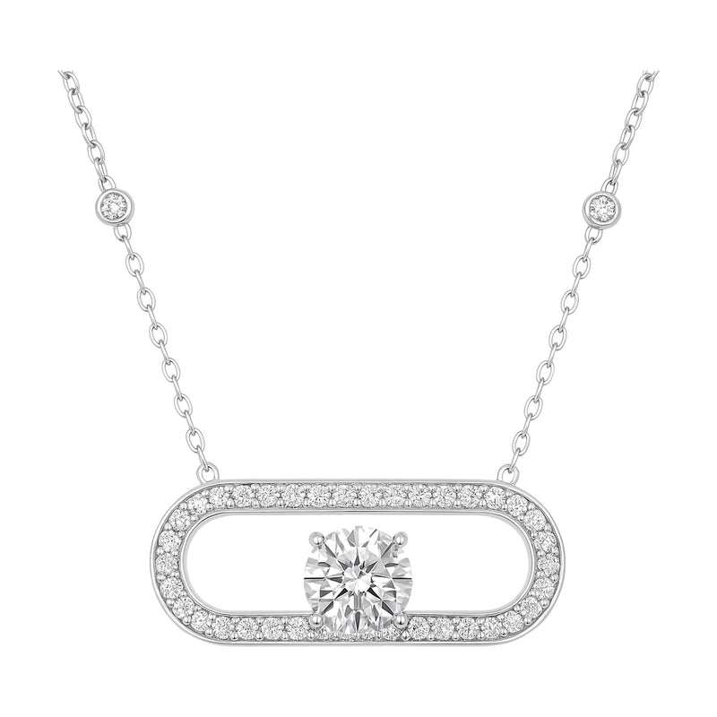Margot pendant in 14K white gold with a round-cut lab-grown diamond