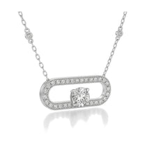 Margot pendant in 14K white gold with a round-cut lab-grown diamond