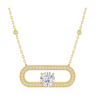 Margot pendant in 14K yellow gold with a round-cut lab-grown diamond