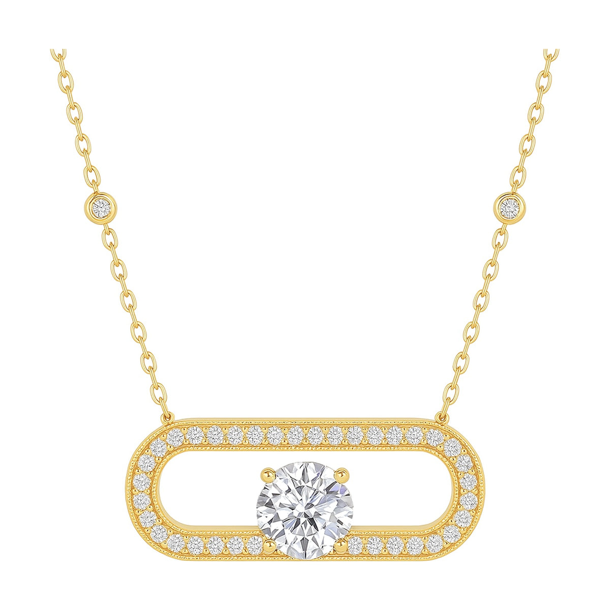 Margot pendant in 14K yellow gold with a round-cut lab-grown diamond