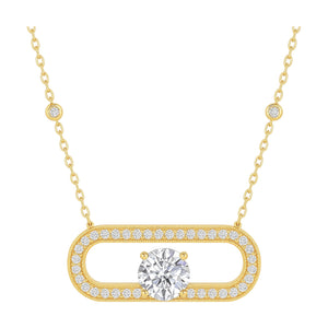 Margot pendant in 14K yellow gold with a round-cut lab-grown diamond