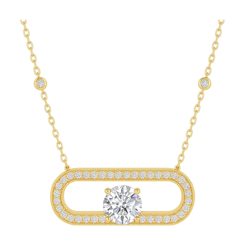 Margot pendant in 14K yellow gold with a round-cut lab-grown diamond