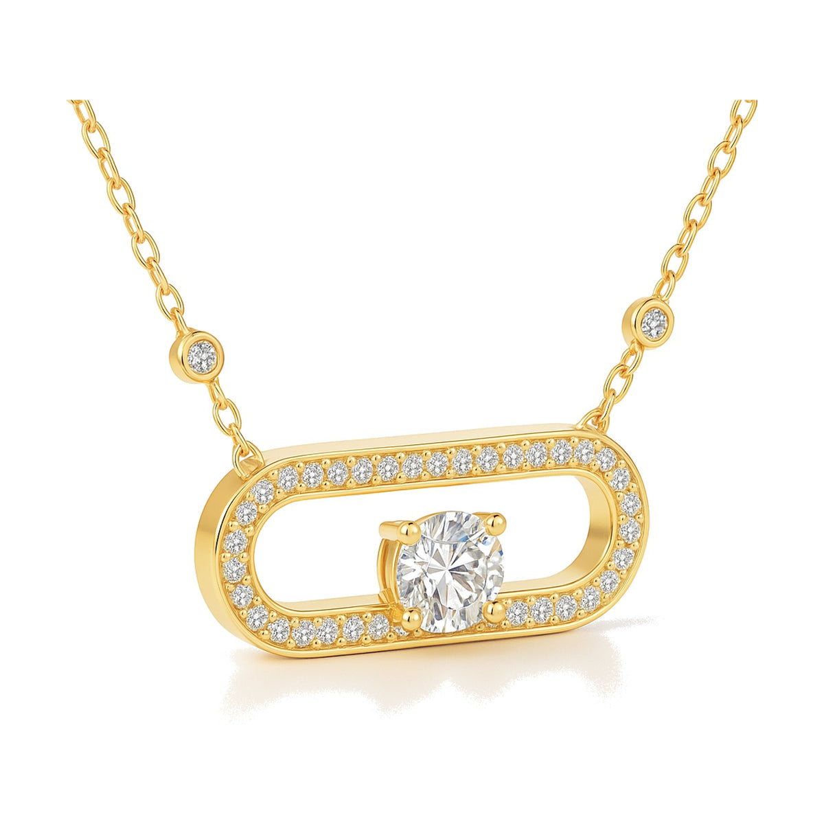 Margot pendant in 14K yellow gold with a round-cut lab-grown diamond