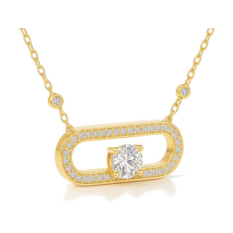 Margot pendant in 14K yellow gold with a round-cut lab-grown diamond