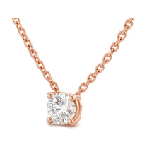 Marina pendant in 14K rose gold with a round-cut lab-grown diamond