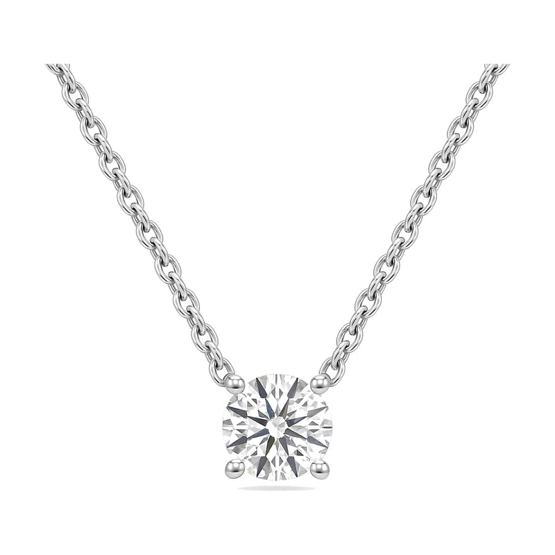 Marina pendant in 14K white gold with a round-cut lab-grown diamond