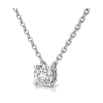 Marina pendant in 14K white gold with a round-cut lab-grown diamond