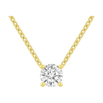 Marina pendant in 14K yellow gold with a round-cut lab-grown diamond