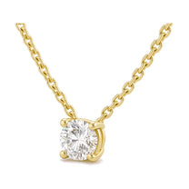 Marina pendant in 14K yellow gold with a round-cut lab-grown diamond