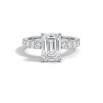 Mira ring in 14K white gold with an emerald-cut lab-grown diamond