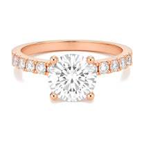 Nadia ring in 14K rose gold with a round-cut lab-grown diamond
