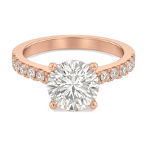 Nadia ring in 14K rose gold with a round-cut lab-grown diamond